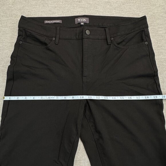 NYDJ Womens Marilyn Straight Black Trouser Size 12P Lift Tuck Technology Stretch - Picture 10 of 15